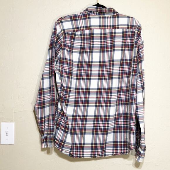 J. Crew Mens Shirt Large Long Sleeved Plaid Button Blouse Pockets - Picture 2 of 4